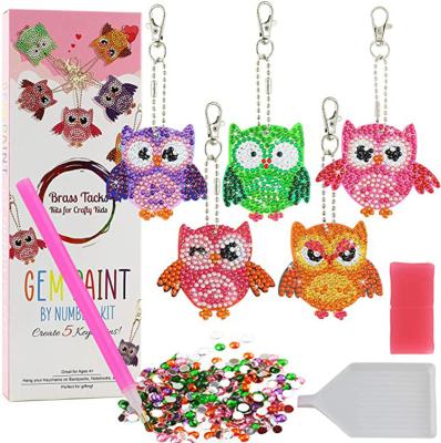 China CLASSIC OWL Diamond painting Keychains Kits  5D Mosaic Making full Drill Diamond painting for bag decoration for sale