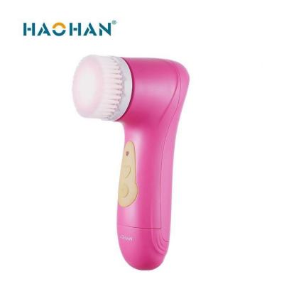 China HAOHAN Face Cleansing Brush Battery Logo Electric Facial Cleasing Brush DEEP CLEANSING Custom Massage Fast Response for sale