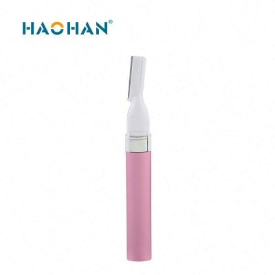 China Fashional Good Eyebrow Trimmer HAOHAN Eyebrow Trimmer Reputation Supplier Electric Painless Battery Pen Portable Oem Brow Trimmer for sale