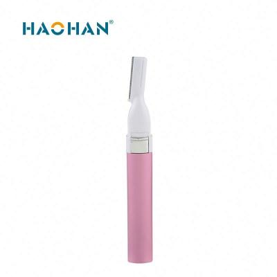 China Fashional Eyebrow Trimmer HAOHAN Eyebrow Trimmer Blade Battery Electric Facial Hair Removal Forehead Trimmer Supplier for sale