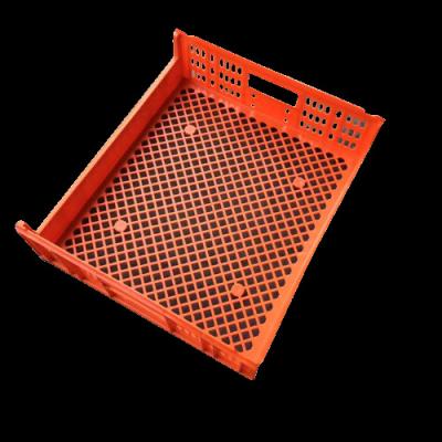 China Customized Mesh Safety Plastic Stackable Plastic Bread Crate For Supermarket for sale