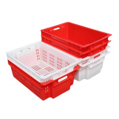 China Solid Box Vegetable Fruit Solid Plastic Cold Chain Transport Crate For Meat for sale