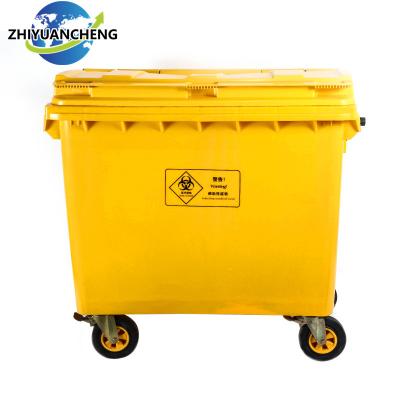 China Big Size 1100 Liter Movable Plastic Waste Bin Waste Bin Sustainable Waste Bins for sale