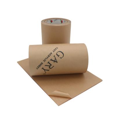 China Custom Brown Craft Paper Extrusion Acrylic Sheet Supplier Anticurl Adhesive Masking Roll for sale