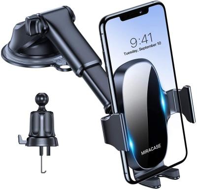 China Universal Reliability Miracase 4-in-1 Mobile Phone Holder Car Phone Holder Dash Air Vent Windshield Phone Mount for sale