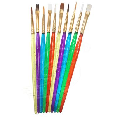 China Plastic Handle Birch Wooden Synthetic Paint Brush Set for sale