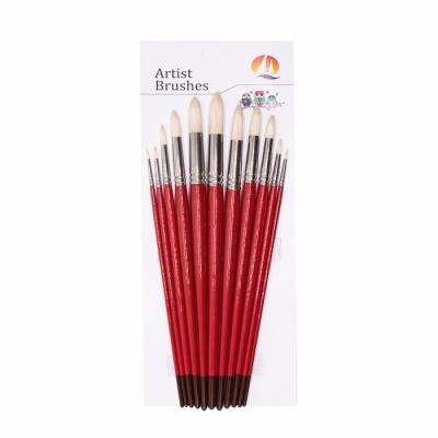 China Bristle Hair 12pcs Set Of Brushes For Painting for sale