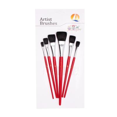 China Flat Head Goat Hair Paint Brushes For Oil Painting for sale