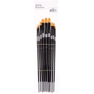 China Wooden Handle 12# Filbert Brushes For Oil Painting for sale