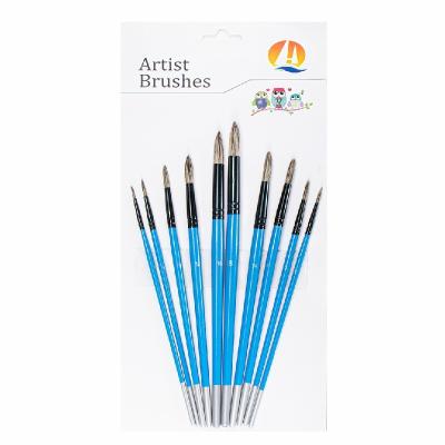 China Round Head 10pcs Childrens Paint Brushes for sale