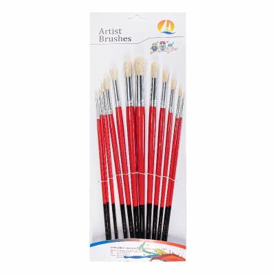 China Bristle Hair Aluminum Ferrule 10mm Childrens Paint Brushes for sale