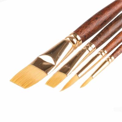 China Children Golden Ferrule Synthetic Brushes For Acrylic Painting for sale