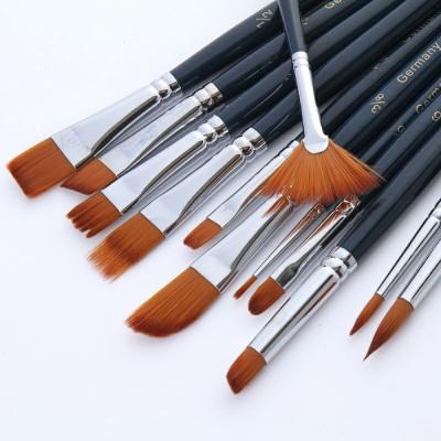 China Round Short Handle JW12B Acrylic Art Brushes for sale