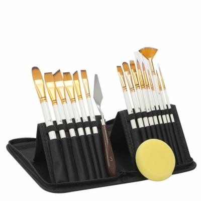 China Golden Hair Filbert Artist Acrylic Paint Brushes for sale