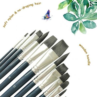 China Mixed Sizes Synthetic Hair Artist Acrylic Paint Brushes for sale