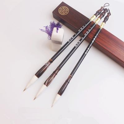 China Wood Handle Badger Hair Chinese Writing Brushes for sale