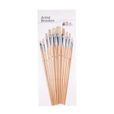 China Flat Tip Watercolor Artist Oil Paint Brushes for sale