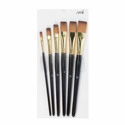 China Nylon Haar Vlak Hoofd 140mm de Kunstenaar Brush Set van de Kopermetalen kap 6pcs Te koop