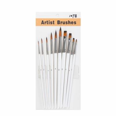 China 140mm Professionele Nylon Haar10pcs Kunstenaar Paint Brushes Set Te koop