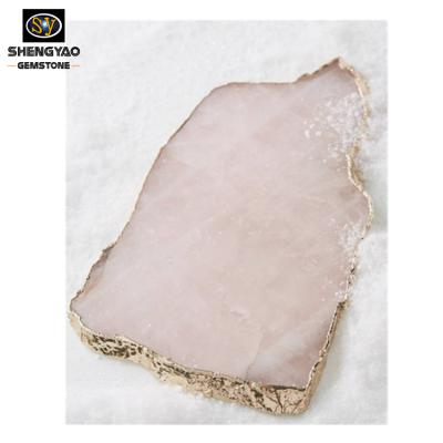 China Gemstone Rose Quartz Agate Cheese Platter /Tray/Persoanlised Momentos of Europe/Sign Boards for sale