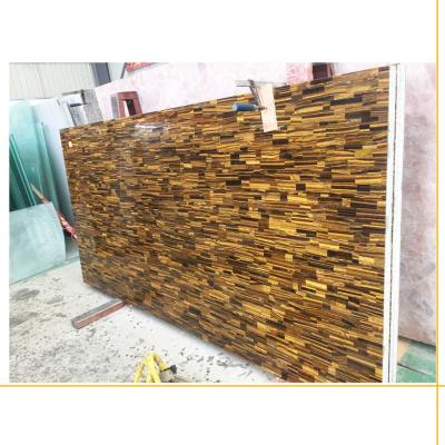 China Environmental Semi Precious Stone Decoration Tile Tiger Eyes Stone Slabs for sale