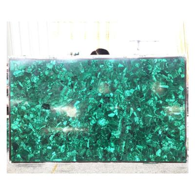 China Environmental Natural Green Malachite Mosaic Tile Slab Malachite Wall Tile for sale