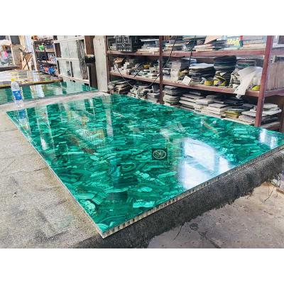 China Environmental Custom Green Gemstone Malachite Semi Precious Stone Slab for sale