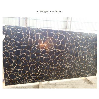 China Wall Obsidian Slab For Building Decoration Countertop Wall for sale