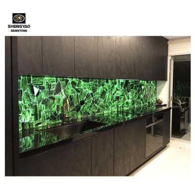 China Decorative backsplash of translucent gemstone slabs for sale