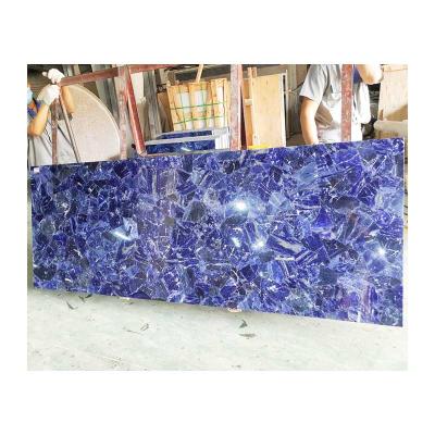 China Price Translucent Blue Stone Sodalite Granite Sodalite Jasper Crystal Tile for sale