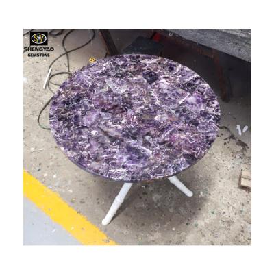 China (Other) Korean Adjustable Marble Factory Price Gemstone Amethyst For Semi Precious Decoration Gemstone Furniture for sale