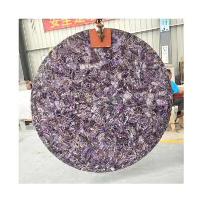 China Amethyst slab price of parquet tabletop wall countertop and gemstone tile for sale