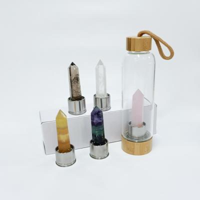 China Europe Crystal Gemstone Point Glass Water Bottle Natural China Suppliers for sale