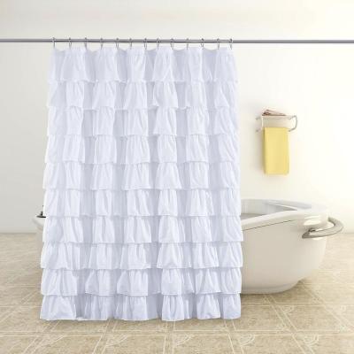 China Viable Free Shipping To US Ready To Ship Soild Color Polyester Material Shower Curtains for sale