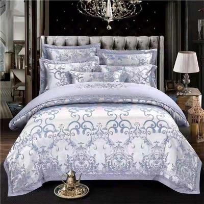 China Wholesale Luxury Embroidery King Queen Anti-pull Cotton European Style 100% Sateen Size 4 Pcs Bedding Sets for sale