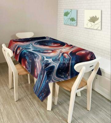 China Oilproof Polyester Fabric Custom Printed Tablecloth With 140*260CM for sale