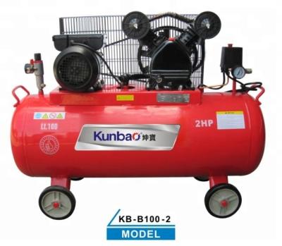 China KUNBAO 100l lubricated air compressor for sale belt drive type Lubricated Air Compressors for sale