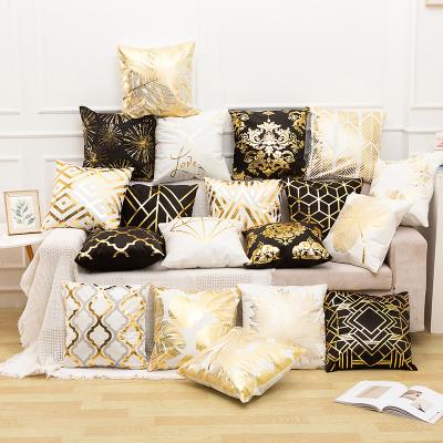 China Nordic Light Luxury Central Institute of Decorative Pillow Cover Home Decorative Cushion Cover Sofa Pillow Car Cushion Custom Custom Statistics Office Decor Cushion Gold Foil Pillow Cover for sale