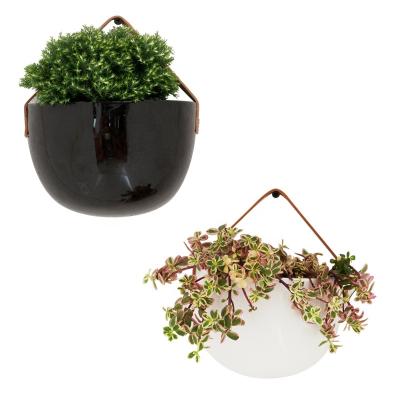 China Modern Creative Indoor Type Decorative Modern Flower Pot Wall Hanging Flower Plant Shelf Ceramic Plant Hanger for sale