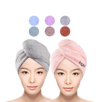 China Large QUICK DRY Microfiber Hair Wrap Towel for Women Soft and Comfortable Hair Drying Towel with Elastic Band for sale