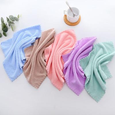 China Wholesale QUICK DRY Coral Color Absorbent Dish Towel Two Dish Fleece Factory Clean Kitchen Towel for sale