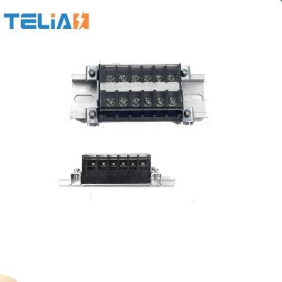 China Electrical Appliance Terminal Blocks 600 V 10 A 6 Pole Double Rows Electrical Equipment Wire Black Connector Fence for sale