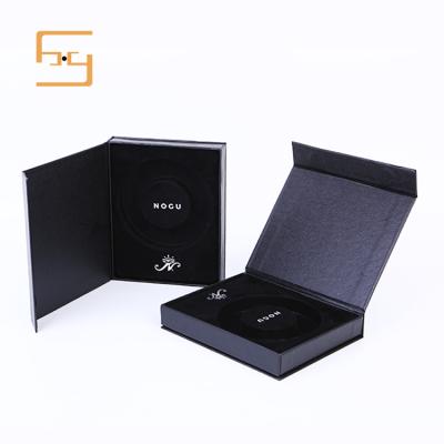 China Recycled Materials Like Black Custom Magnetic Cardboard Packaging Storage Lid Flap Luxury Paper Gift Box XHYL-020 for sale