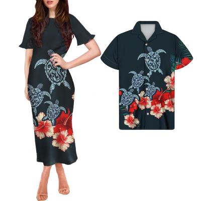 China Breathable newcomer Sun dresses Hawaii casual outfits 2021 women casual tribal Polynesian ladies clothing plus size manufacturing for sale