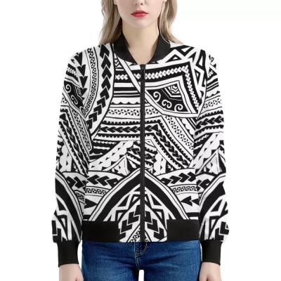 China Dropship Breathable Custom High Quality Women Farm Jackets Floral Print Polynesian Tribal Women's Hawaii Winter Coats 2021 Jackets Women for sale