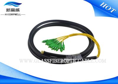 China 4 / 8 / 12 Core Waterproof Fiber Pigtails Patch Cords , SC APC Multi Mode Fiber Pigtail for sale