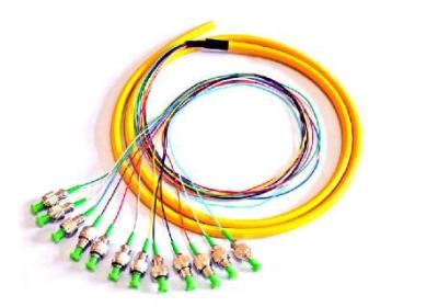 China Base del SC UPC SM 12 de la longitud el 1m los 2M los 5M FC del color 0.9m m los 2.0M los 3.0MM de la coleta 12 del cable del desbloqueo de la fibra óptica en venta