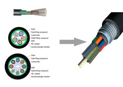 China Outdoor Telecom Single Mode Optical Coaxial Cable 6 12 24 72 96 144 288 Cores GYTS for sale