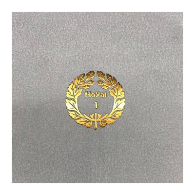 China Custom High Quality 24K Anti-counterfeit Gold Manufacturer Metal Nickel Thin Sticker Label Logo for sale