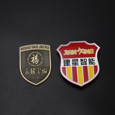 China China High Quality Custom Gold Plate Logo With Embossed Zinc Alloy Sticker for sale